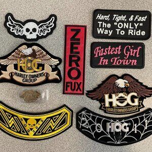 Biker 8 Patches and 1 HOG Pin